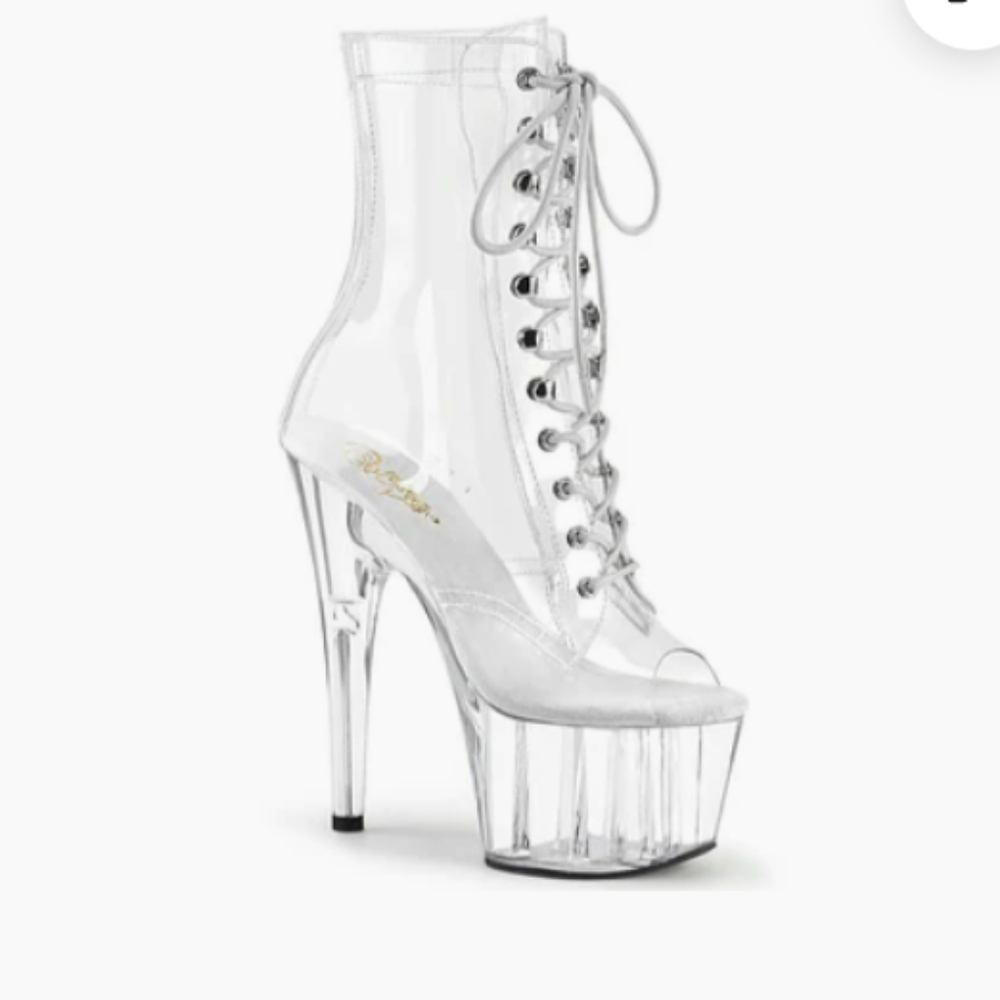 Open toe clear bootie